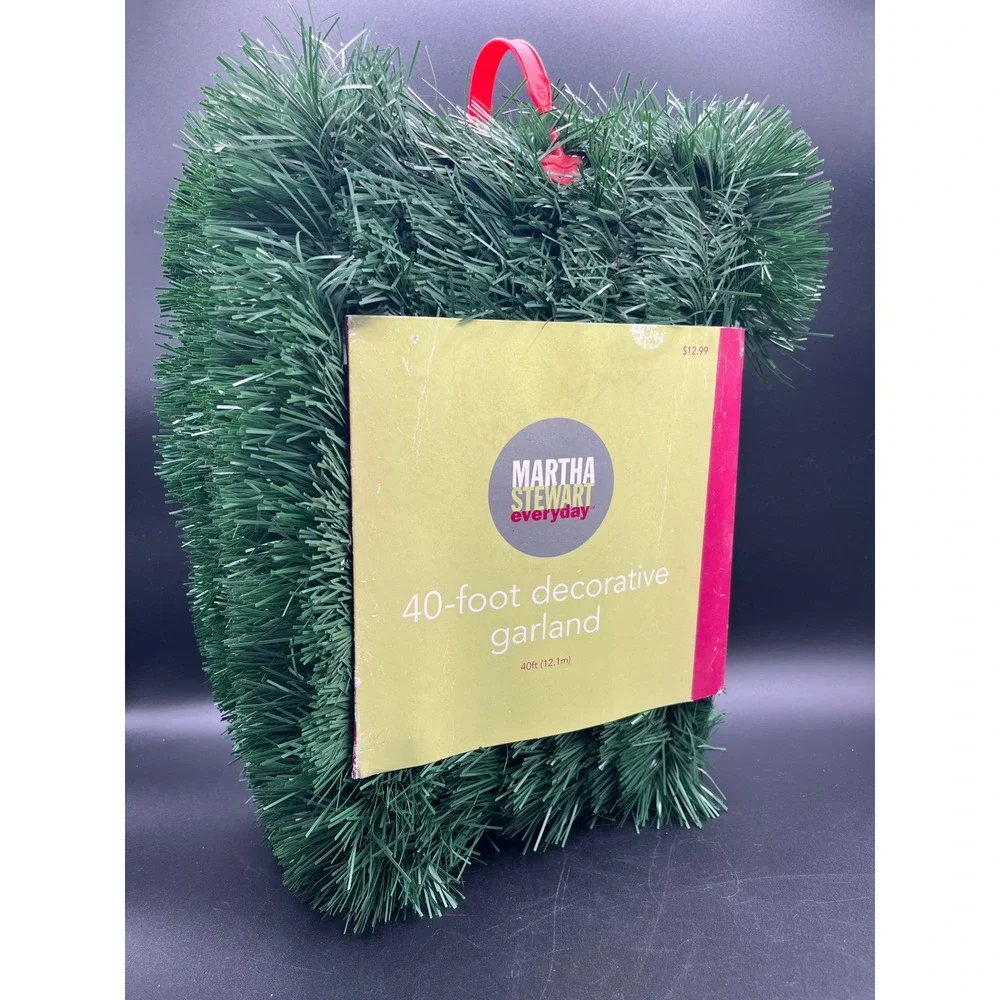 Martha Stewart Everyday 40 Foot Decorative Garland Green Artificial Unlit‎ New